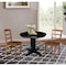 International Concepts 36 in. Solid Wood Round Top Dining Table with 2 Chairs in Black/Distressed Oak K46-36RT-23B-C42-2-2 - alternate 3
